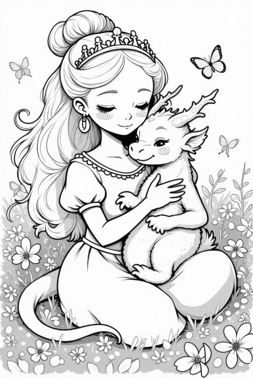 principessa con cucciolo di drago 