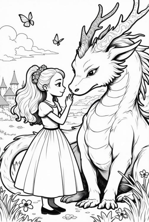 principessa con il suo amico drago
