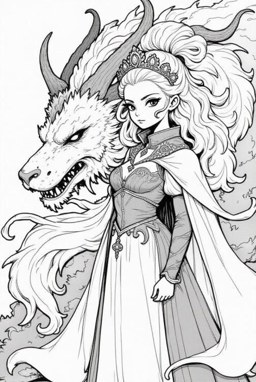 principessa guerriera con il suo drago