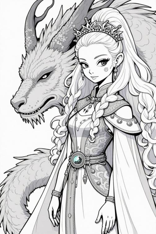 principessa guerriera con il suo drago