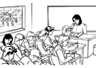 Disegno da colorare professore in classe