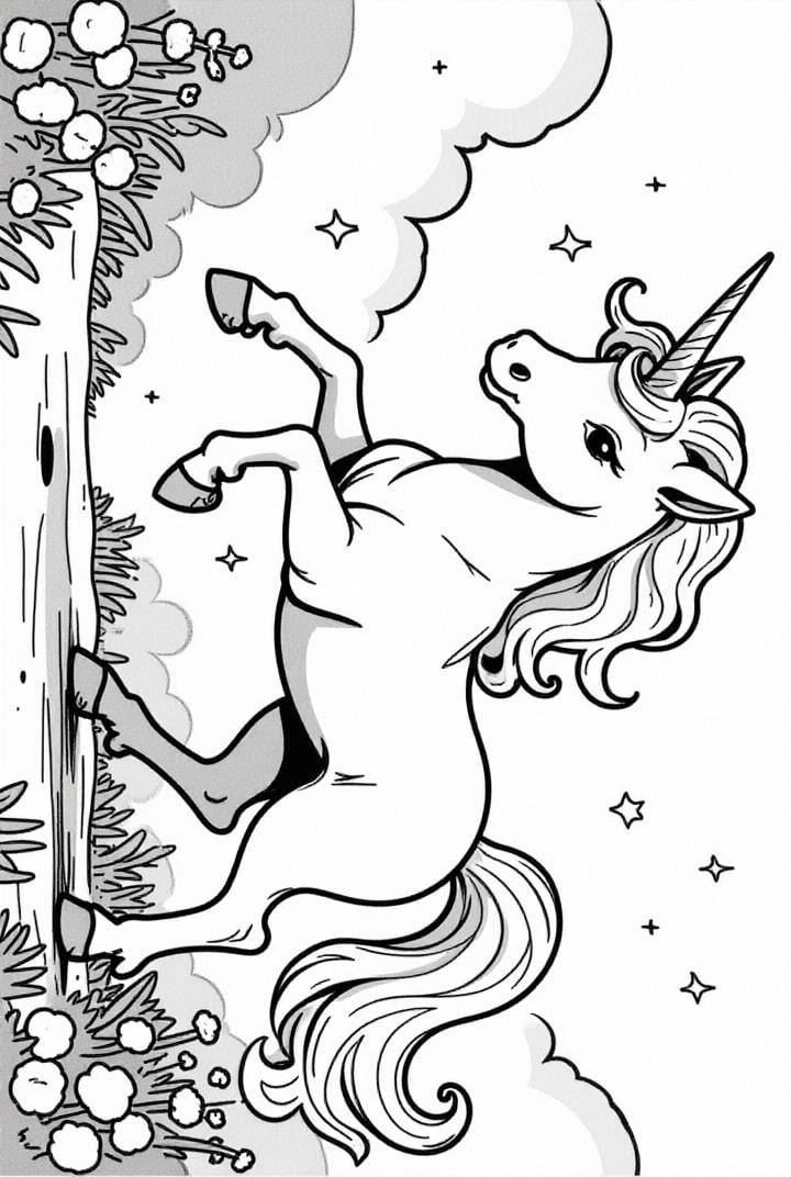 puledro unicorno sulla strada