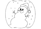 pupazzo di neve con cappello natalizio