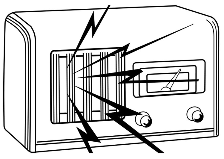 Disegno da colorare radio accesa