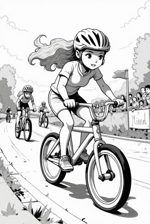 ragazza alla gara ciclistica 