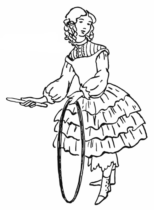 Disegno da colorare ragazza con hulahup