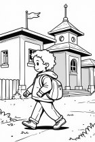 Disegno da colorare ragazzo che va a scuola