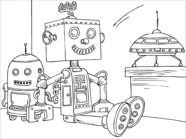 Disegno da colorare robot giocattolo