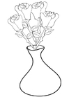 Disegno da colorare rose in vaso