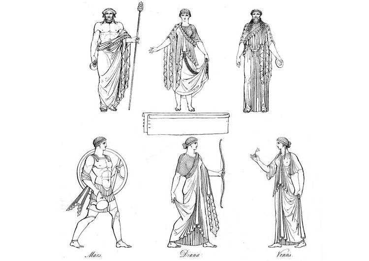 Disegno da colorare Sacerdoti e Dei greci 