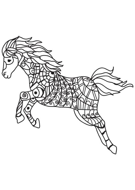 Disegno da colorare salti di cavallo