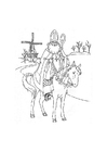 Disegno da colorare San Nicola a cavallo