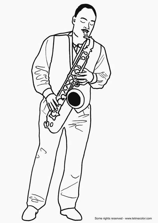 Disegno da colorare saxofono