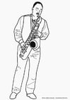 Disegno da colorare saxofono