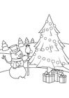 Disegni da colorare scena di natale