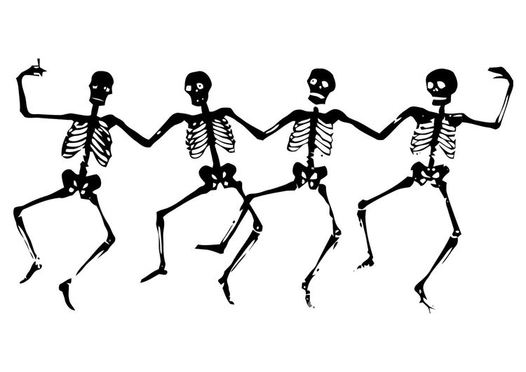 Disegno da colorare scheletri ballerini