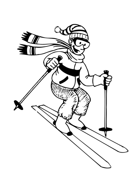 Disegno da colorare sciare