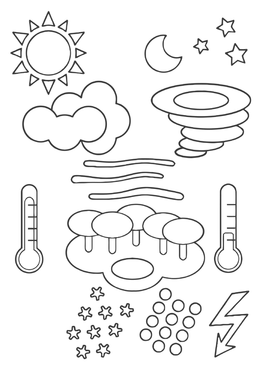 Disegno da colorare simboli meteorologici