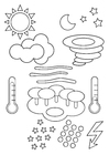 Disegno da colorare simboli meteorologici
