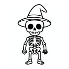 Disegno da colorare simpatico scheletro di halloween