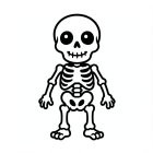 Disegno da colorare simpatico scheletro di halloween