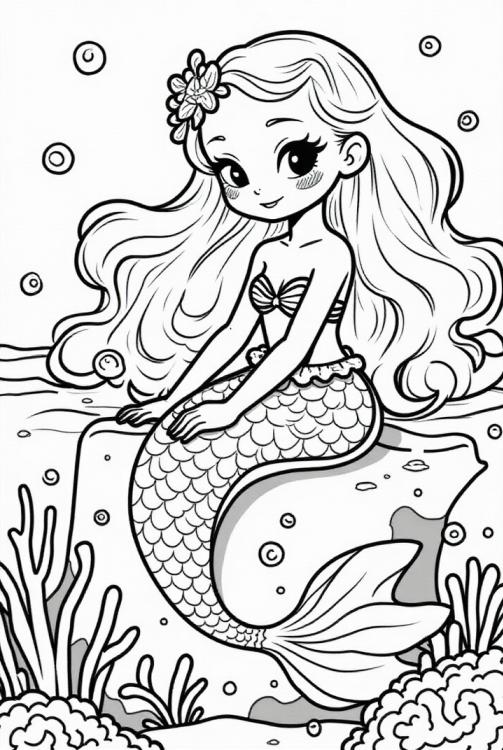 sirena carina nel mare