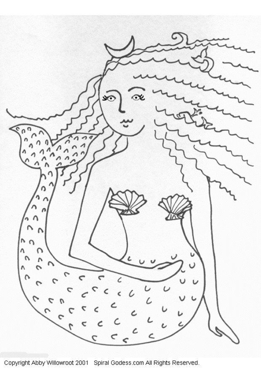 Disegno da colorare sirena