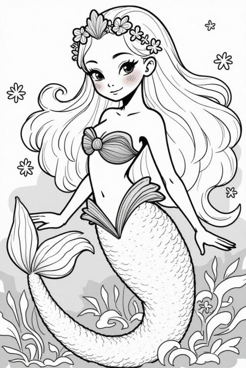 sirena nel mare