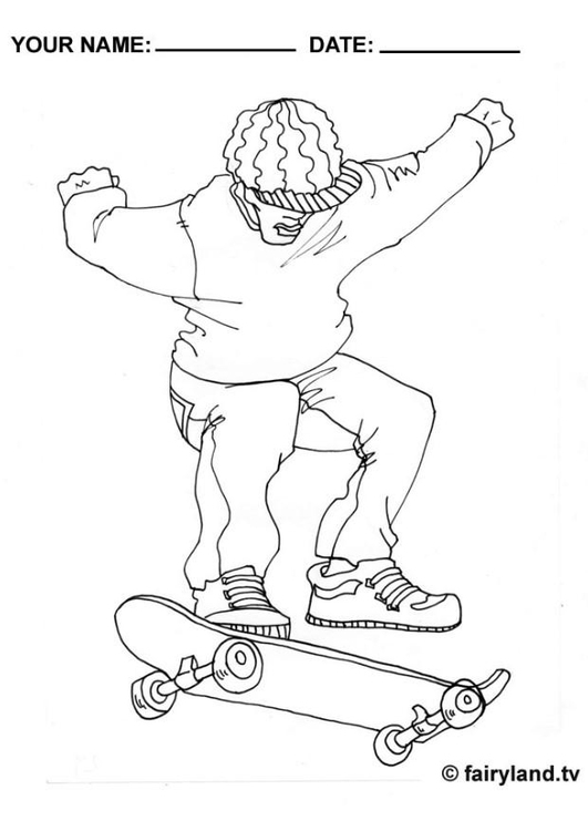 Disegno da colorare skateboard