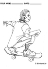 disegno-da-colorare skateboard
