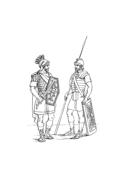 Disegno da colorare soldato inglese nell'arma romana