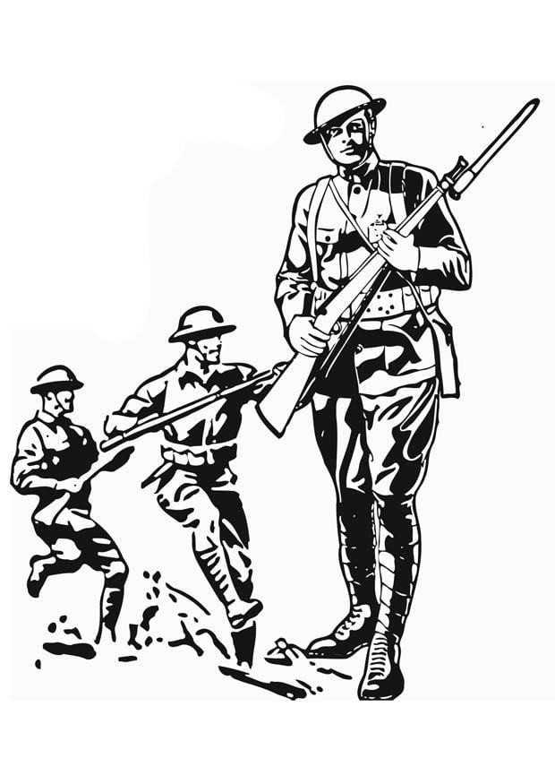 Disegno da colorare soldato prima guerra mondiale