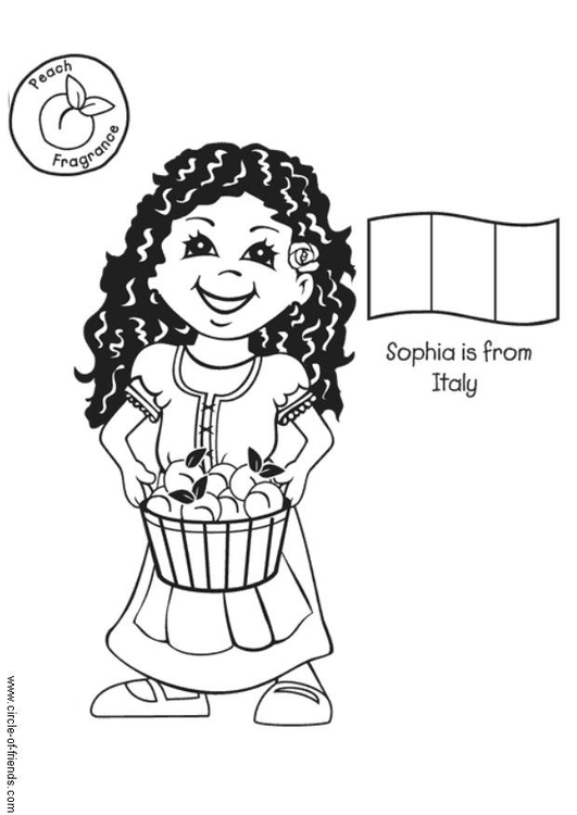 Disegno da colorare Sophia dall'Italia