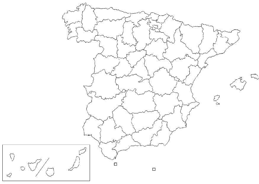 Disegno da colorare Spagna - provincie