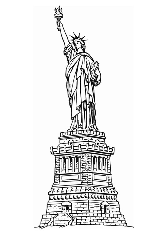 Disegno da colorare Statua dell Libertà a New York ...