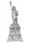 Disegno da colorare Statua dell LibertÃ  a New York