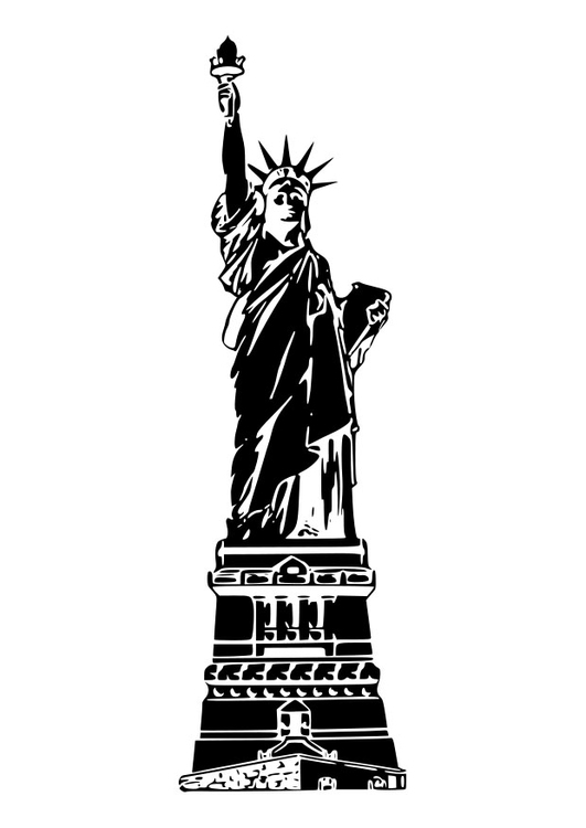 Disegno da colorare statua dell LibertÃ  - USA
