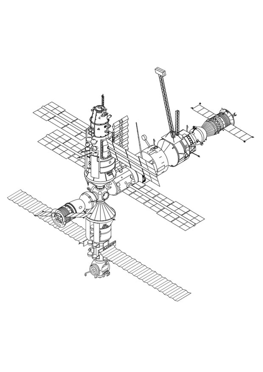 Disegno da colorare stazione spaziale