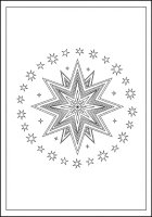 Disegno da colorare stella di natale con piccole stelle