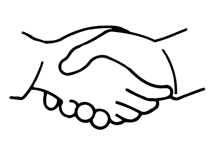 Disegno da colorare stringere la mano