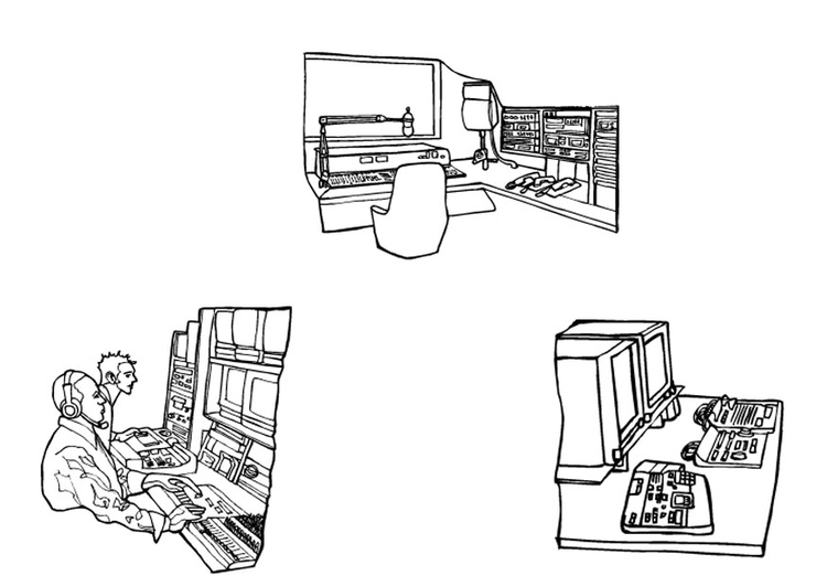 Disegno da colorare studio televisivo
