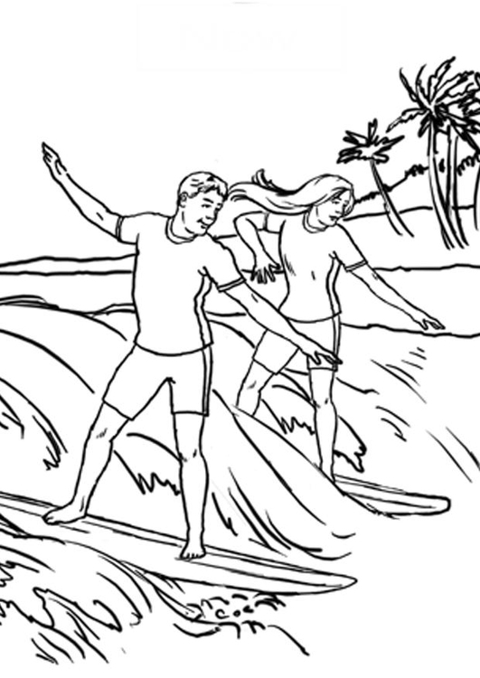Disegno da colorare surf