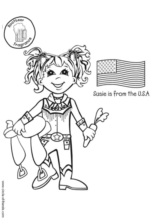 Disegno da colorare Susie dagli USA