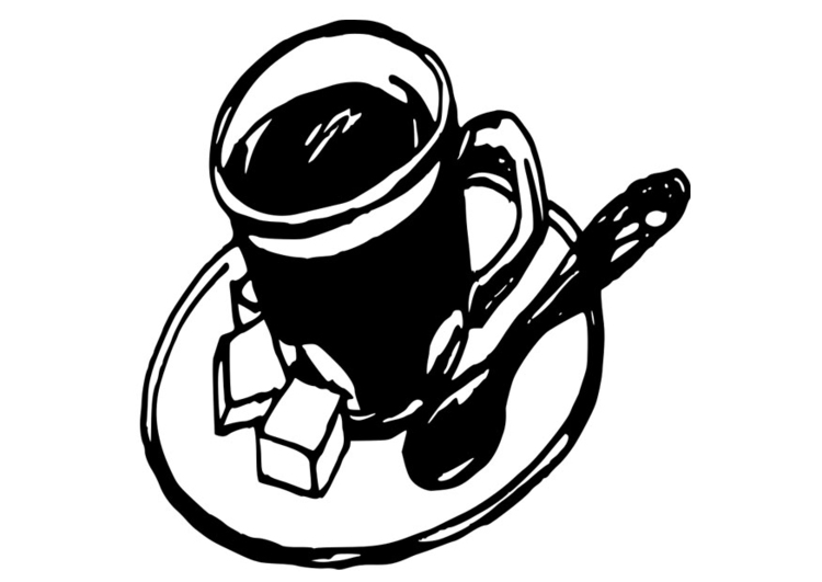 Disegno da colorare tazza di caffÃ©