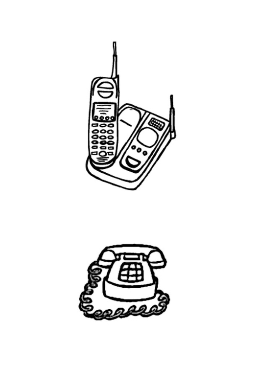 Disegno da colorare telefoni