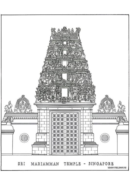 Disegno da colorare tempio