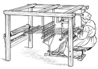 Disegno da colorare tessatrice sul telaio