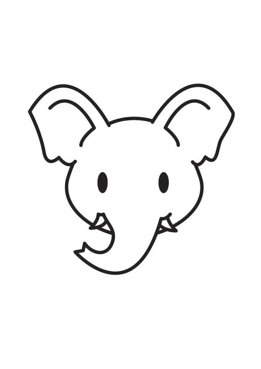 Disegno da colorare testa di elefante