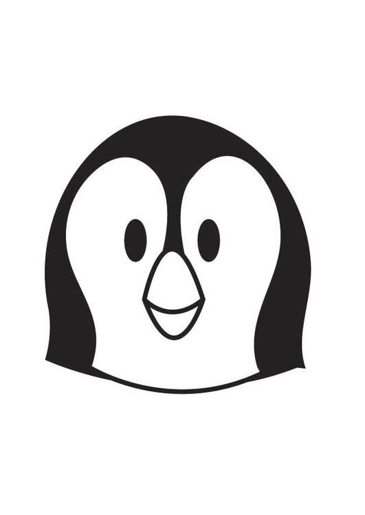 Disegno da colorare testa di pinguino