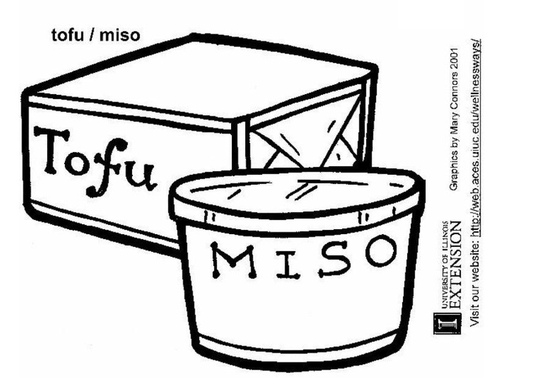 Disegno da colorare tofu - miso